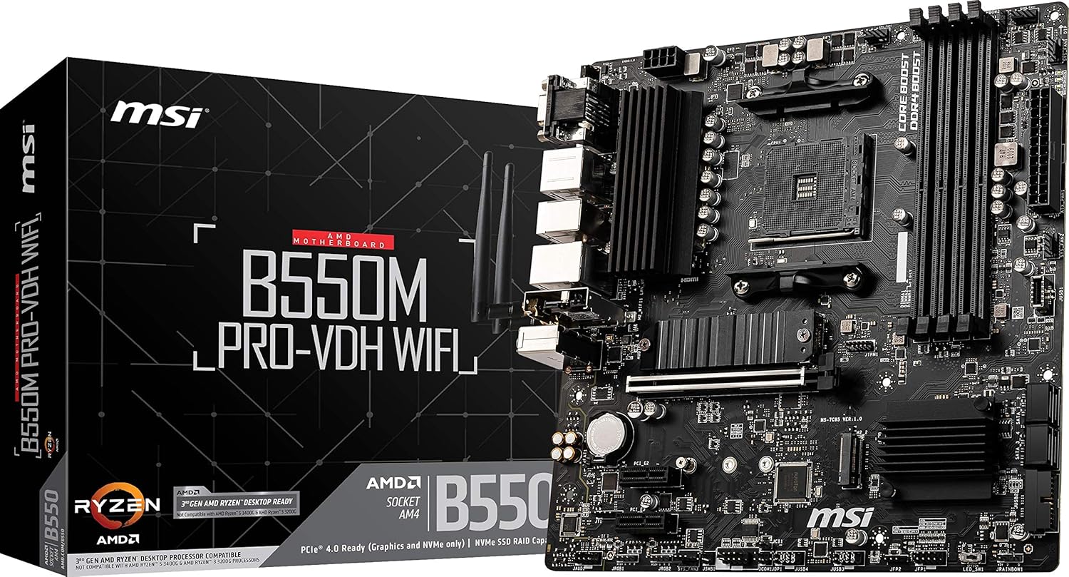 MSI B550M PRO-VDH WiFi Motherboard for AMD Ryzen 5000 Series