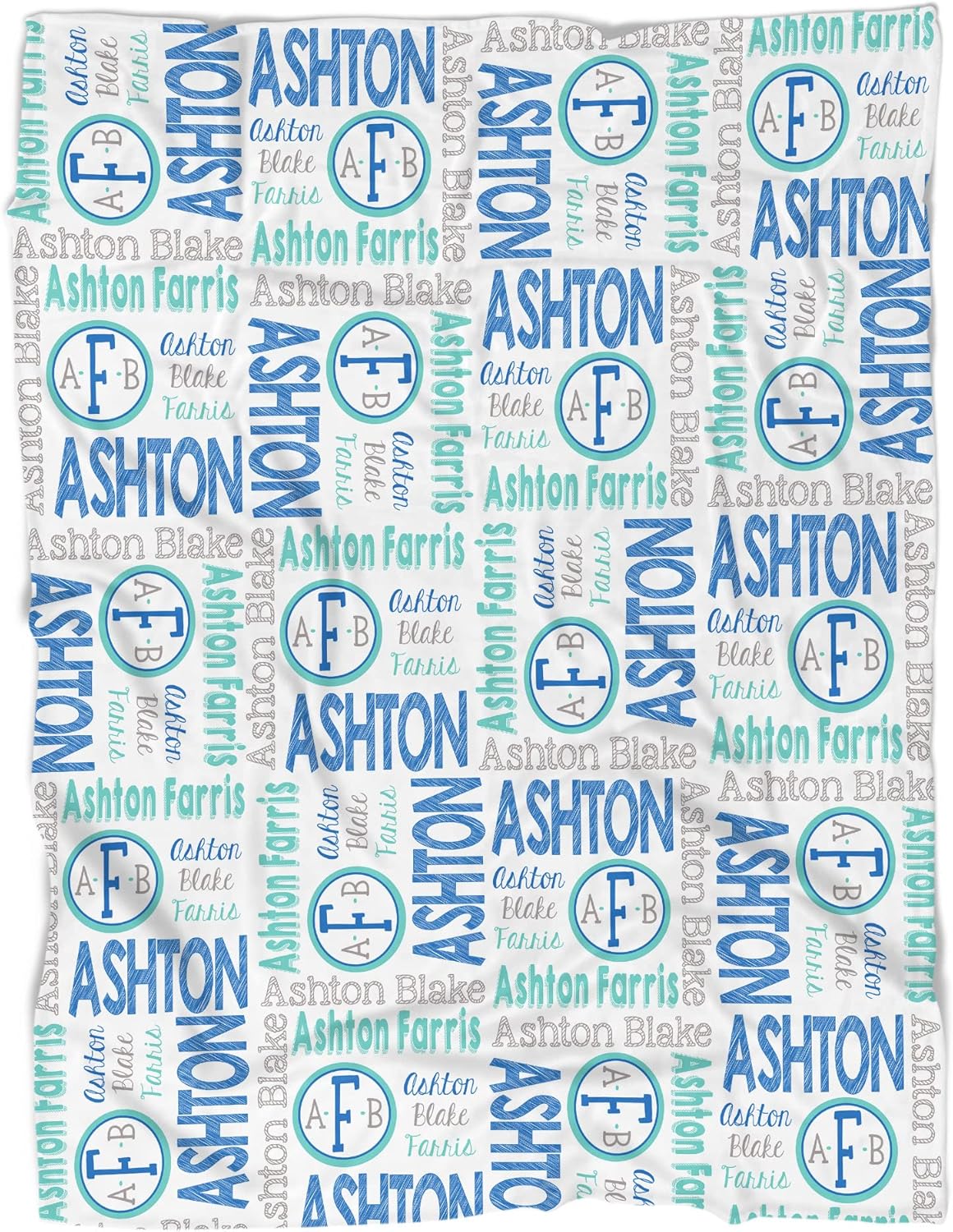 Personalized Baby Blanket with Name and Monogram for Baby Showers
