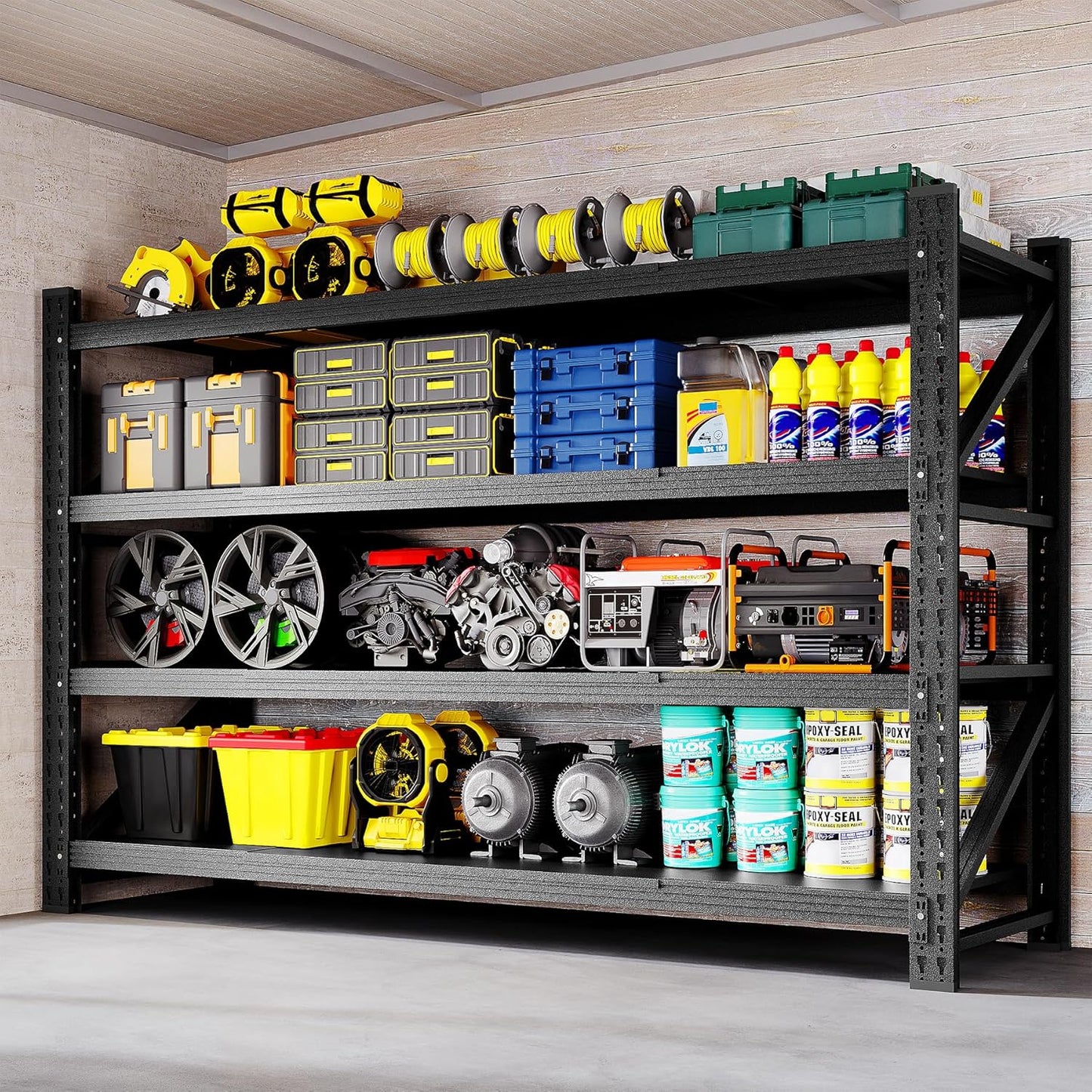 71 W Heavy Duty Garage Shelves for Industrial Storage Needs