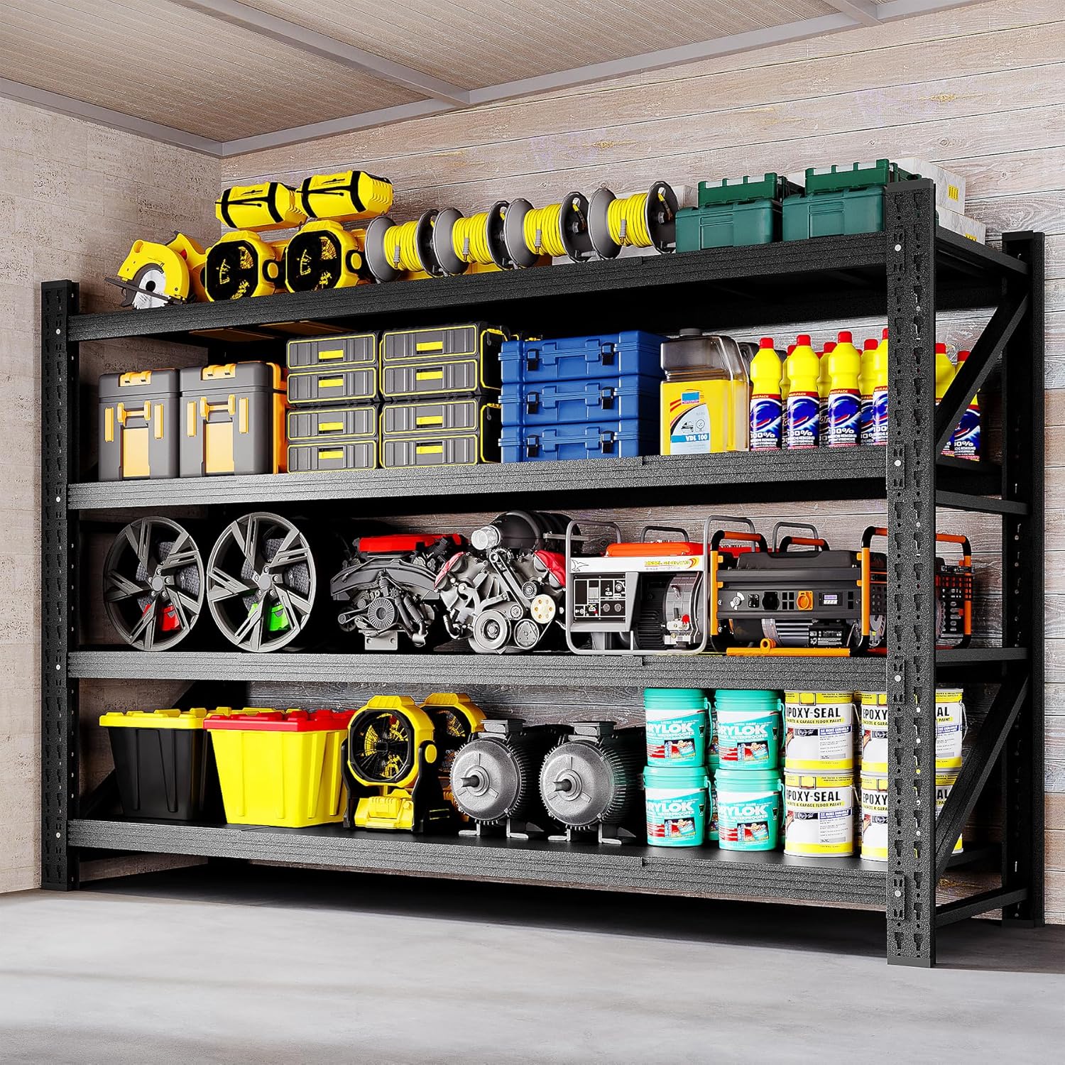 71 W Heavy Duty Garage Shelves for Industrial Storage Needs