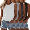 Ficerd 4 Pack Women's Sleeveless Tops - Lightweight Casual Tank Set