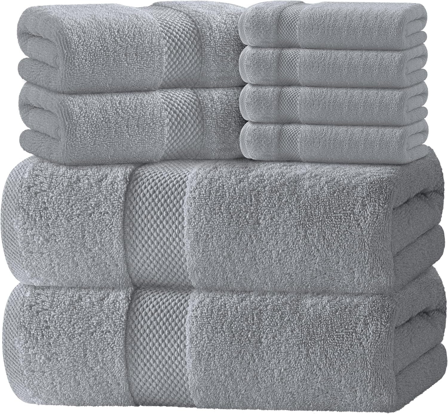 Luxury Bath Towel Set of 8 Pieces - 100% Turkish Cotton