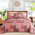 VAPUTAR Cotton King Size Quilt Set for All Seasons in Pink