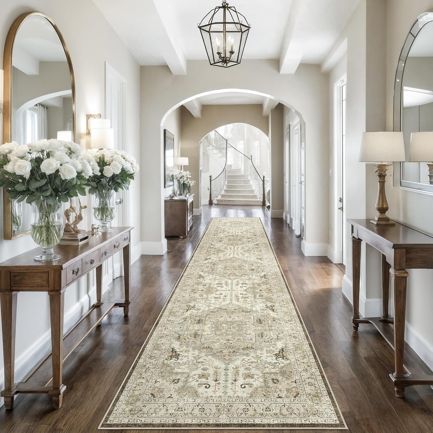 Madane Hallway Runner 3x14 - Vintage Kitchen Non Slip Rug
