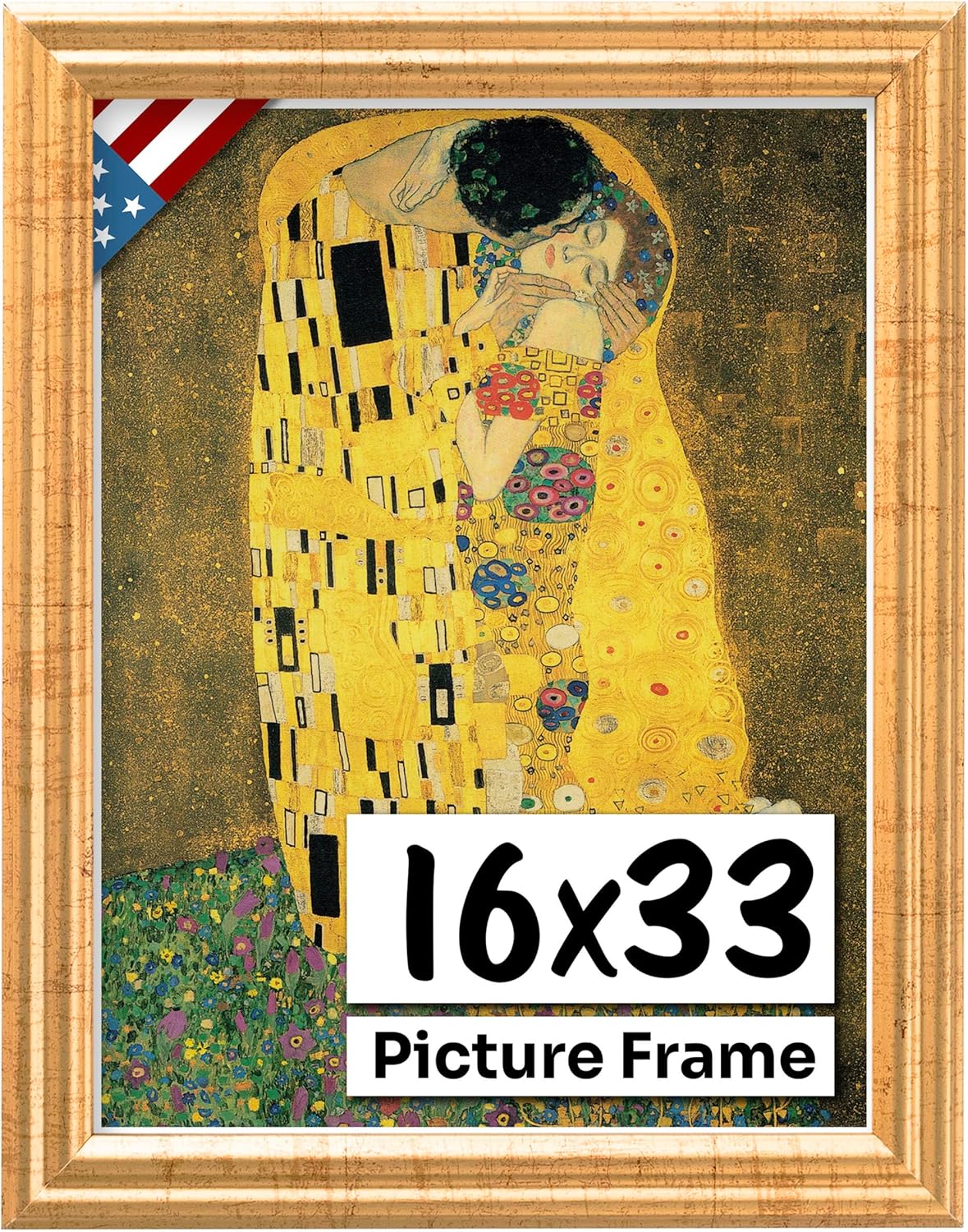 Antique Gold 16x33 Picture Frame for Elegant Wall Decor