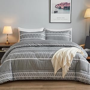 Andency King Size Comforter Set Grey for Ultimate Comfort