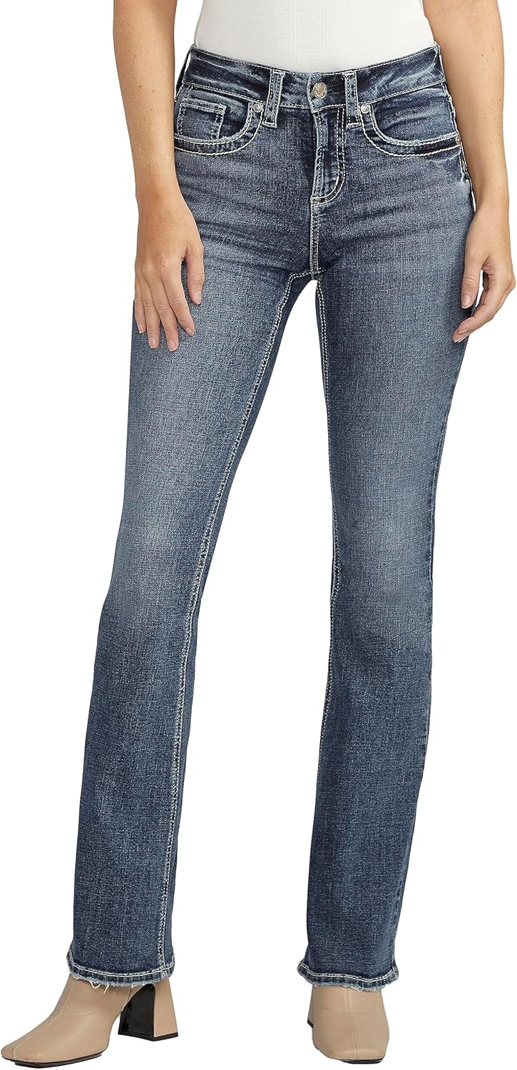Suki Mid Rise Curvy Fit Bootcut Jeans for Women by Silver Jeans
