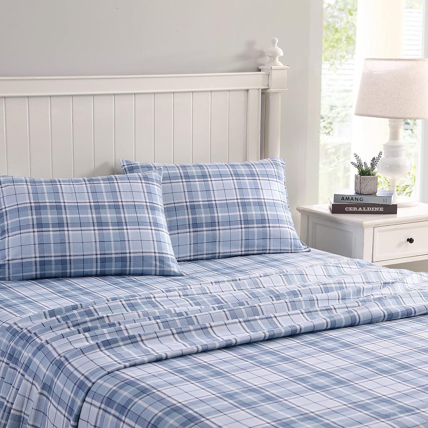 Laura Ashley Home Full Cotton Flannel Bedding Set for Comfort
