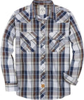 Dubinik Pearl Snap Shirts for Men Long Sleeve Western Plaid Shirt slot