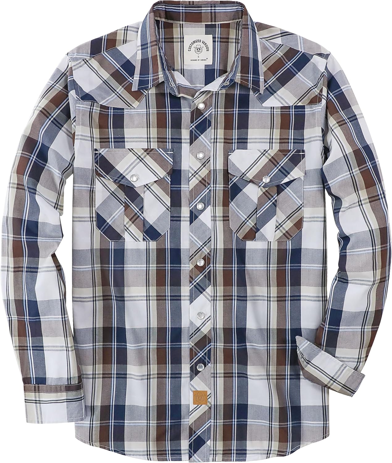 Dubinik Pearl Snap Shirts for Men: Vintage Casual Plaid Style