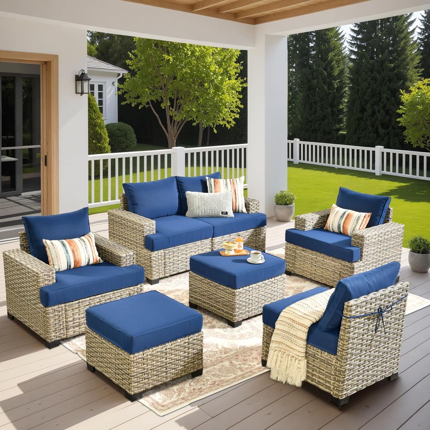 HOOOWOOO Outdoor Sectional Patio Furniture Set for Comfort