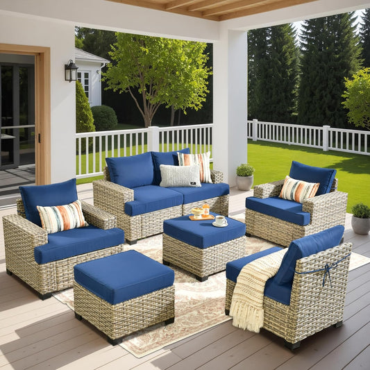 HOOOWOOO Outdoor Sectional Patio Furniture Set for Comfort