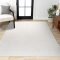 Haze Solid Low-Pile Cream Indoor Area Rug 3x5 - Pet Friendly