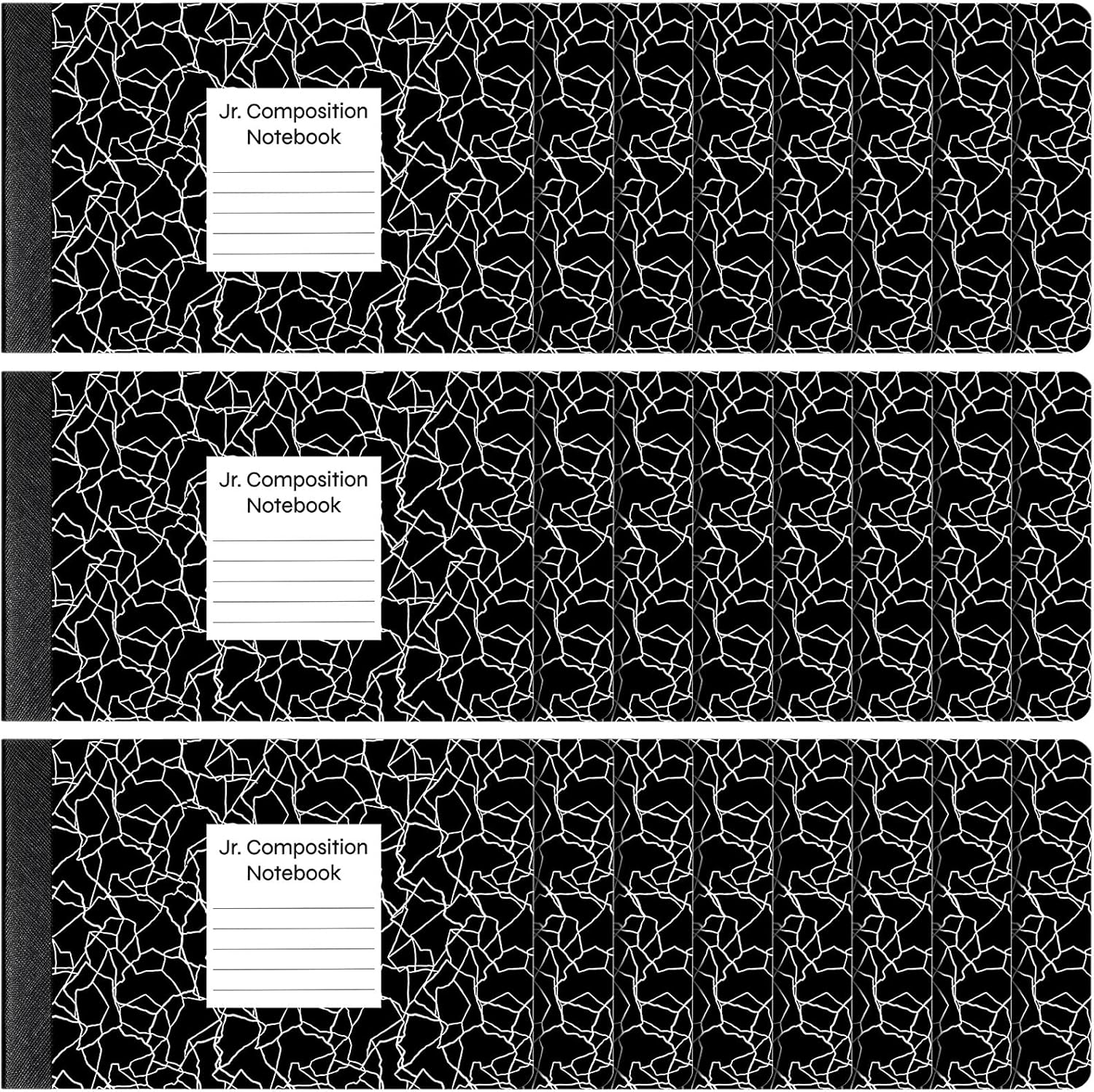 24 Pcs Jr. Composition Notebooks in Black Marble for School