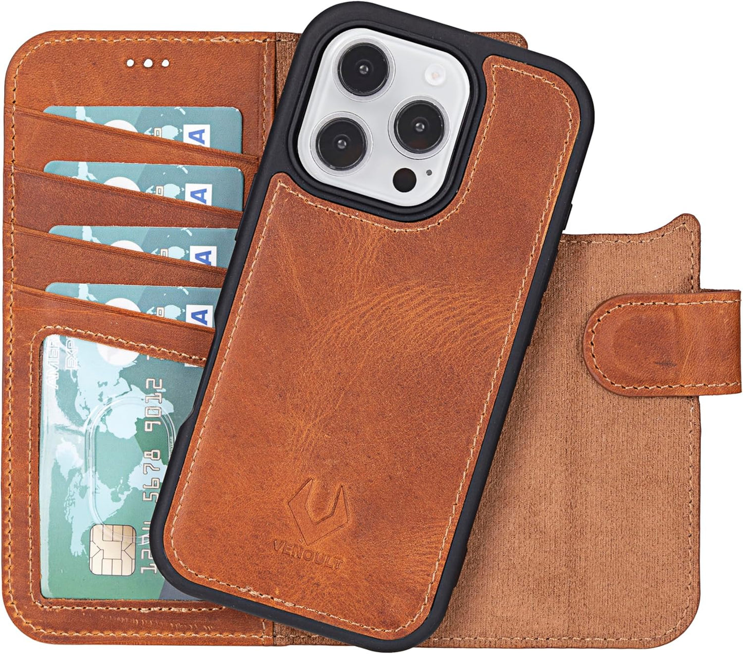 VENOULT Detachable Wallet Case for iPhone 16 Pro MAX - Stylish