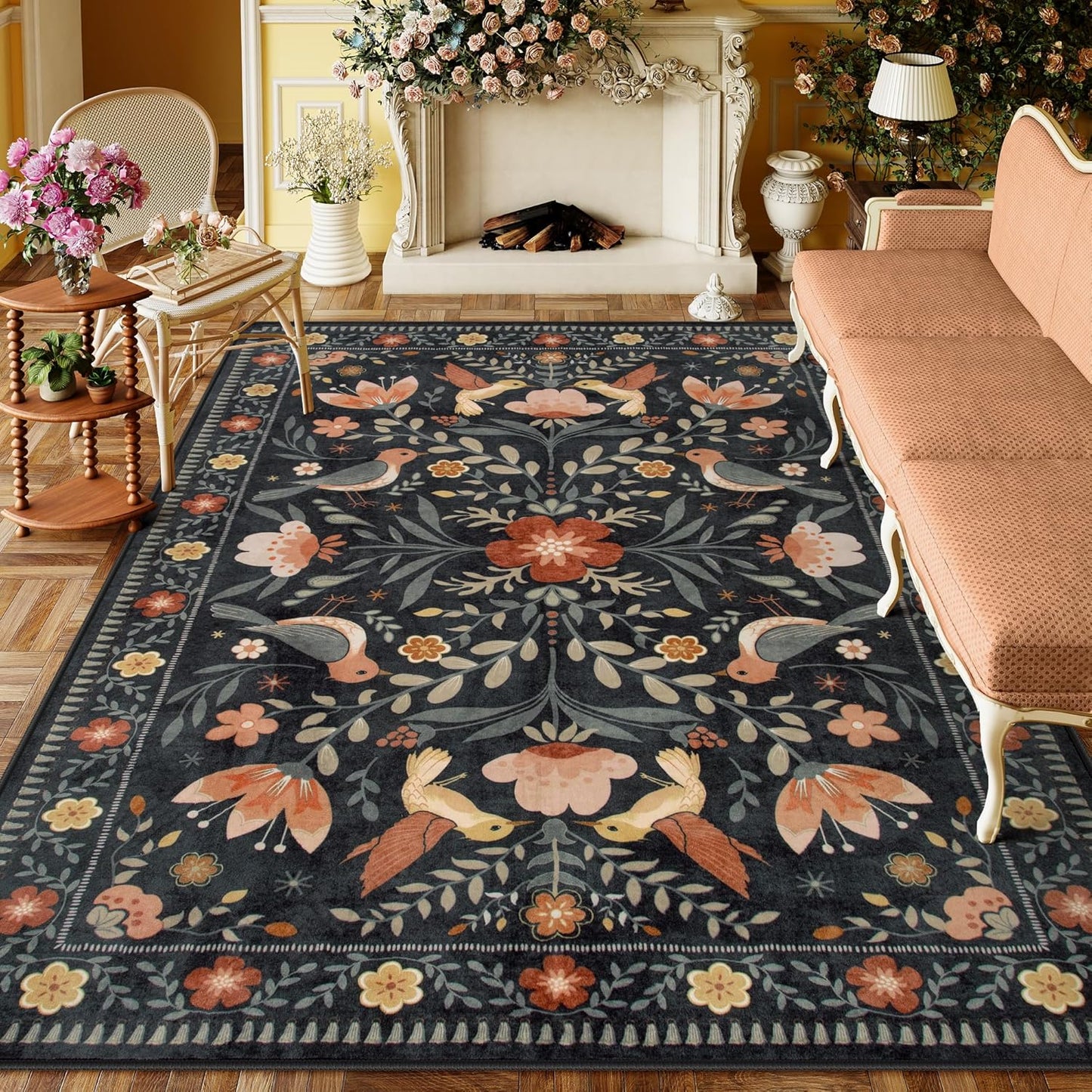 Moynesa Boho Birds 8x10 Area Rug for Living Room and Bedroom