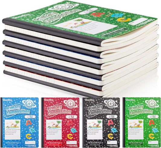 Primary Composition Notebook Set for Kids - 12 Pack Journals