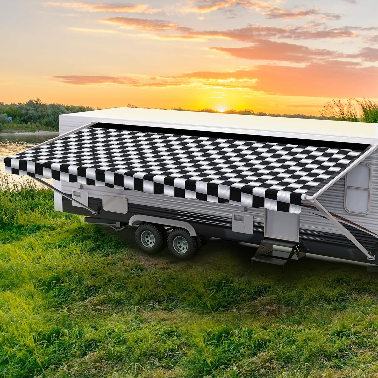 ShadePro RV Awning Fabric Replacement - Heavy Duty Vinyl Canopy
