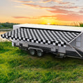 Checkered Flag Blk 15ft RV Awning Fabric Replacement - Heavy Duty