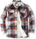 Men's Cotton Sherpa Lined Flannel Shirt Jacket - Warm (Style T16B)