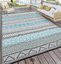 Outdoor Rug 8x10 Reversible Plastic Straw Mat - Durable Waterproof