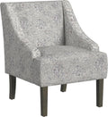 Gray Linen Floral Accent Chair by HomePop