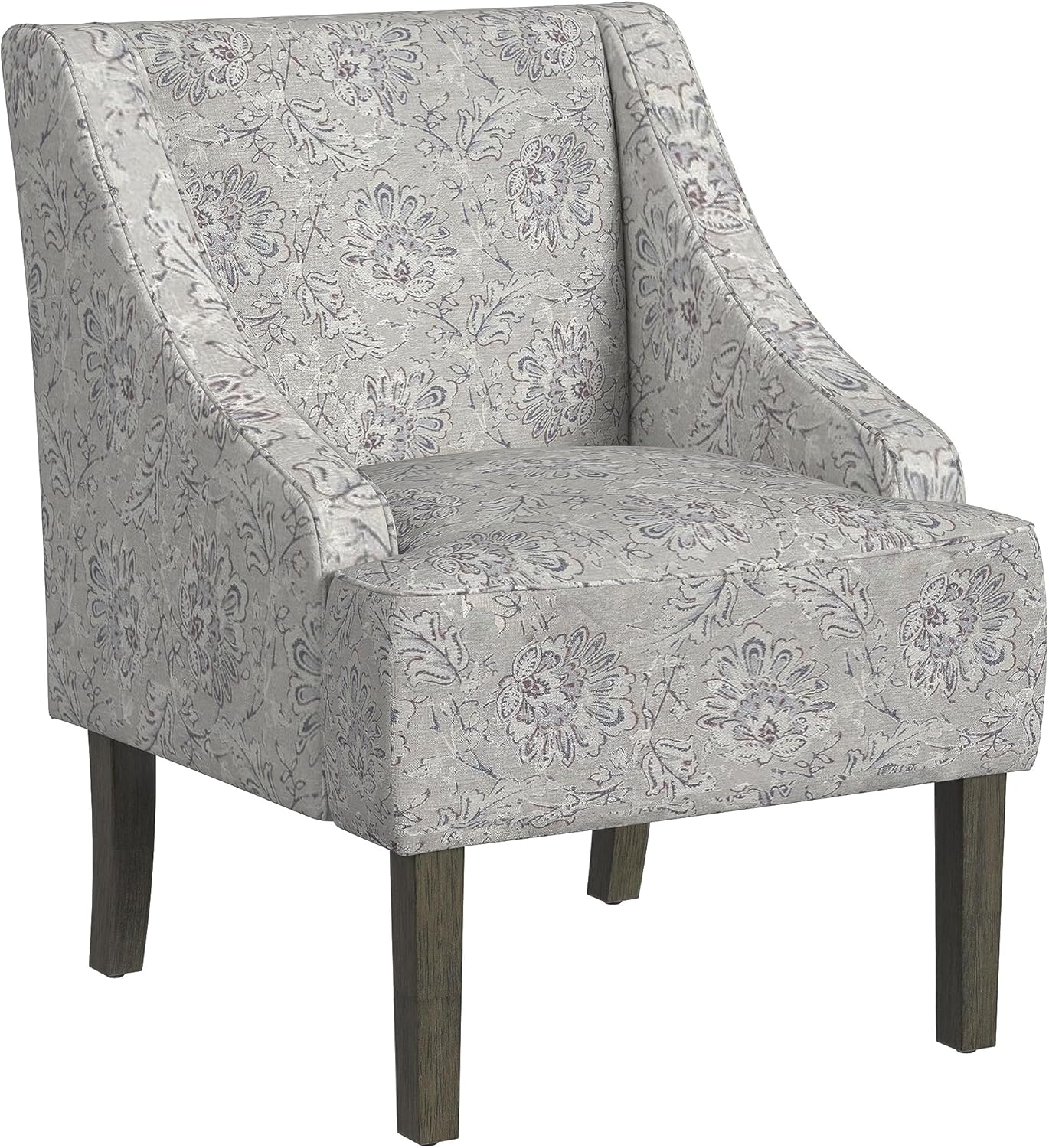 Gray Linen Floral Accent Chair by HomePop