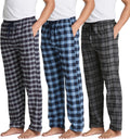 Real Essentials 3 Pack Men's Flannel & Cotton Pajama Pants - Soft