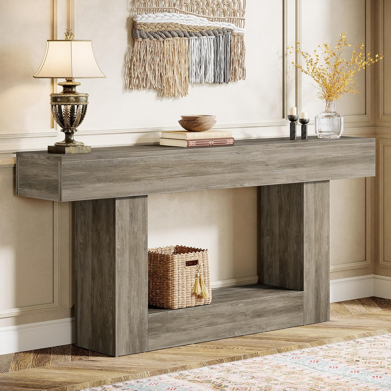 Tribesigns 63 Inch Console Table for Farmhouse Style Decor