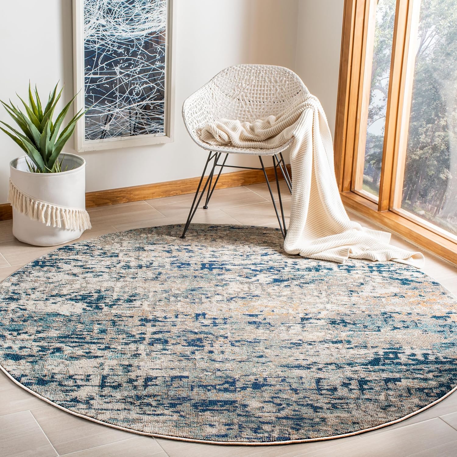 Modern Abstract Non-Shedding Area Rug for Living Room & Bedroom