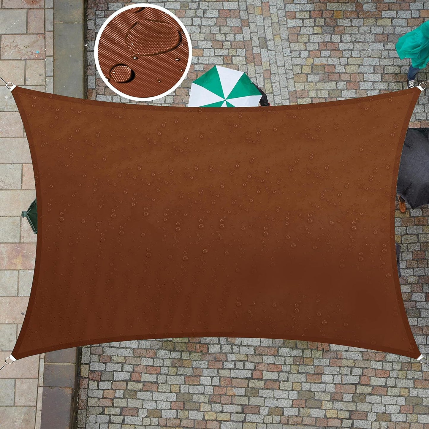 Custom Size Brown Waterproof Sun Shade Sail for Outdoor Use