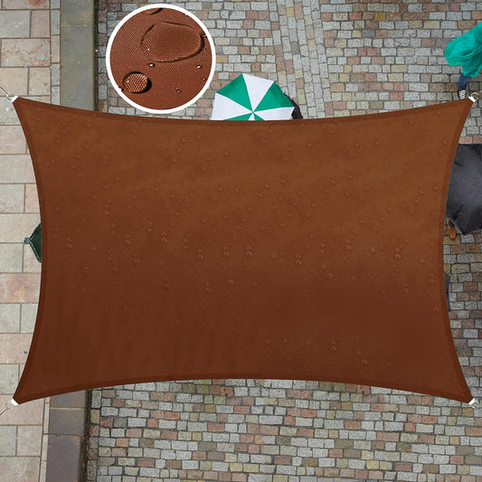 Custom Size Brown Waterproof Sun Shade Sail for Outdoor Use