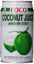 FOCO Coconut Juice with Pulp 11.8 Fl Oz Pack of 24 - Refreshing
