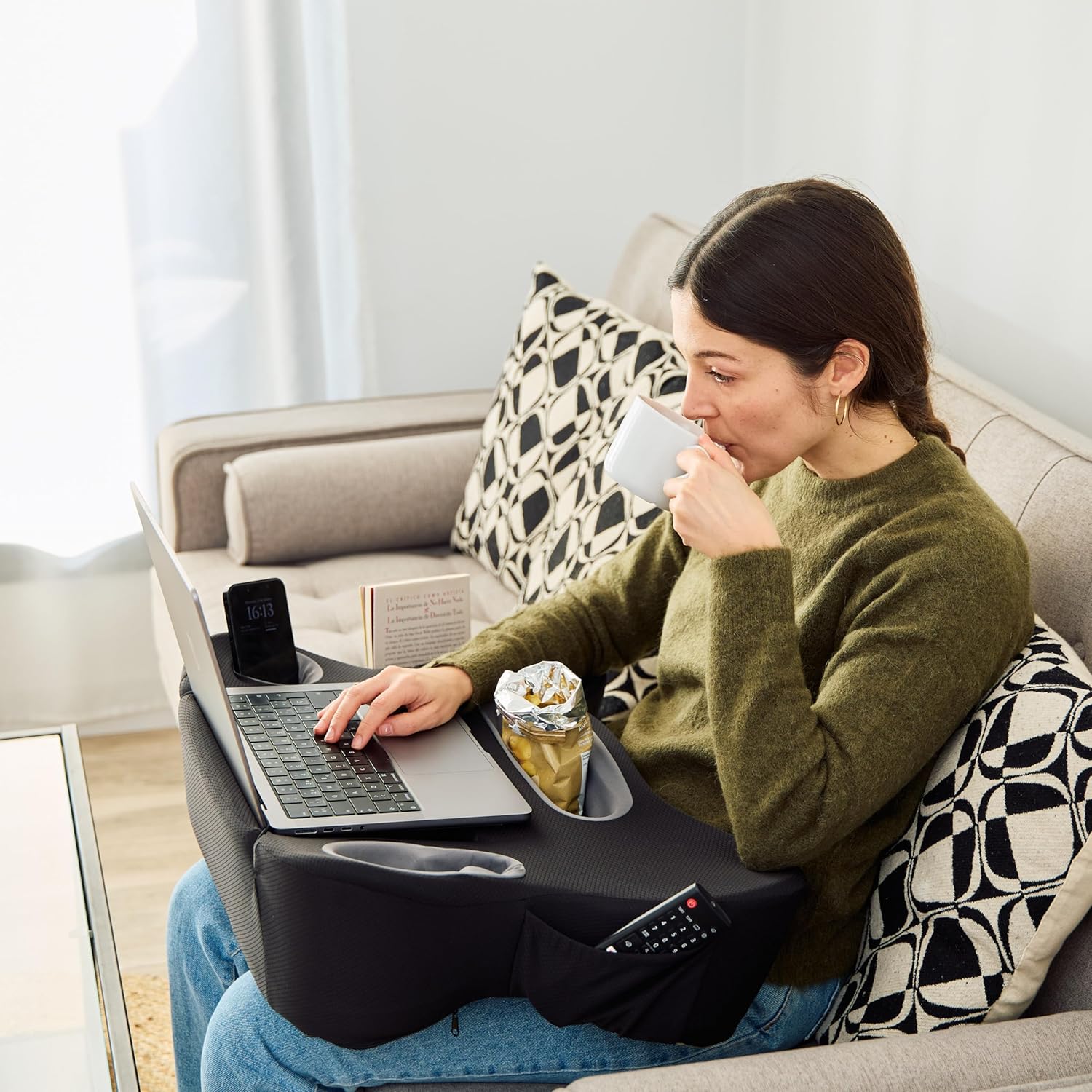 TabCouchCaddy - Cushioned Lap Desk for Ultimate Comfort!