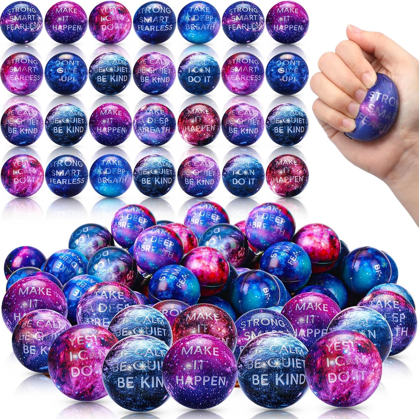 Galaxy Stress Balls for Kids and Adults - 200 Pcs Bulk Pack