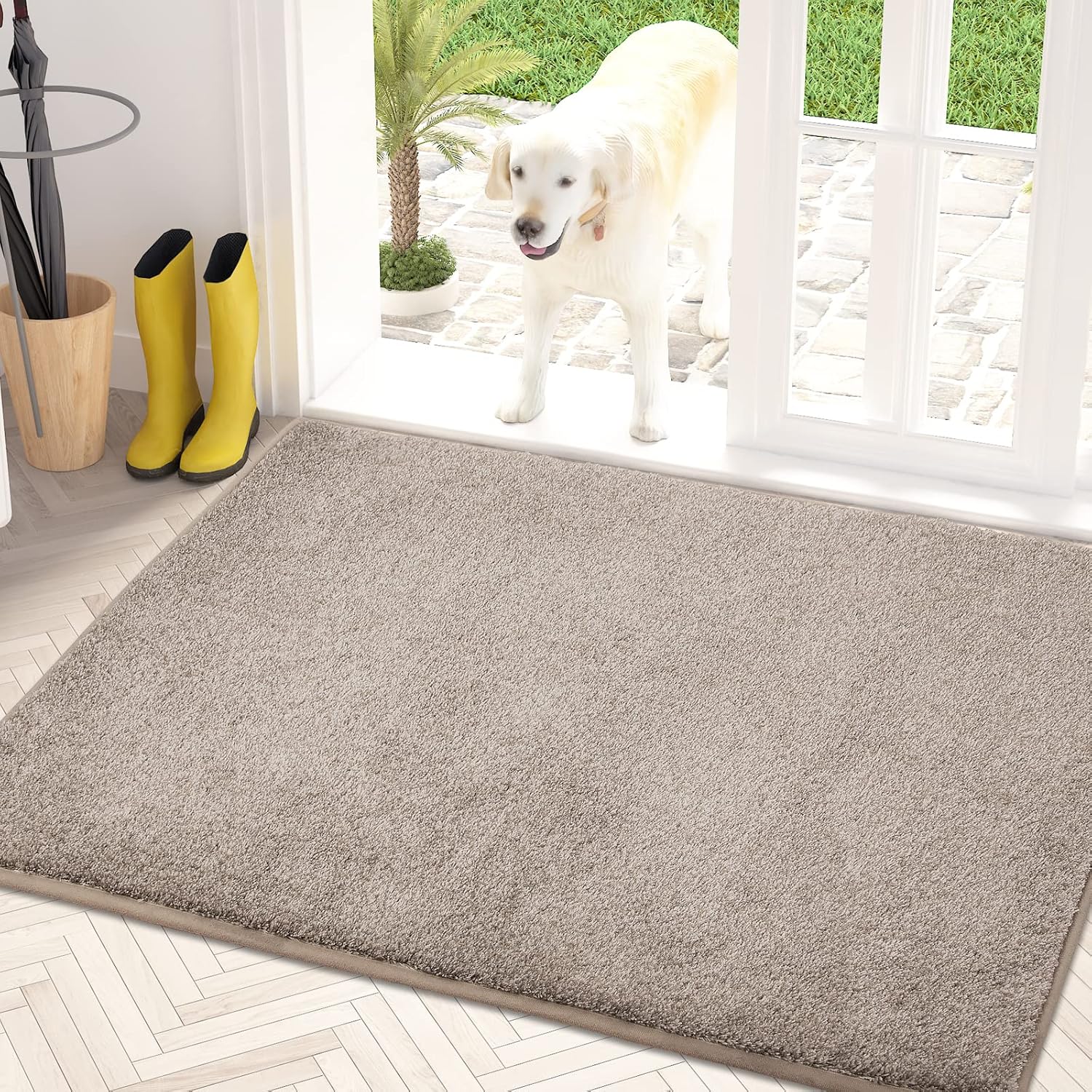 PURRUGS Dirt Trapping Door Mat for Muddy Shoes & Paws