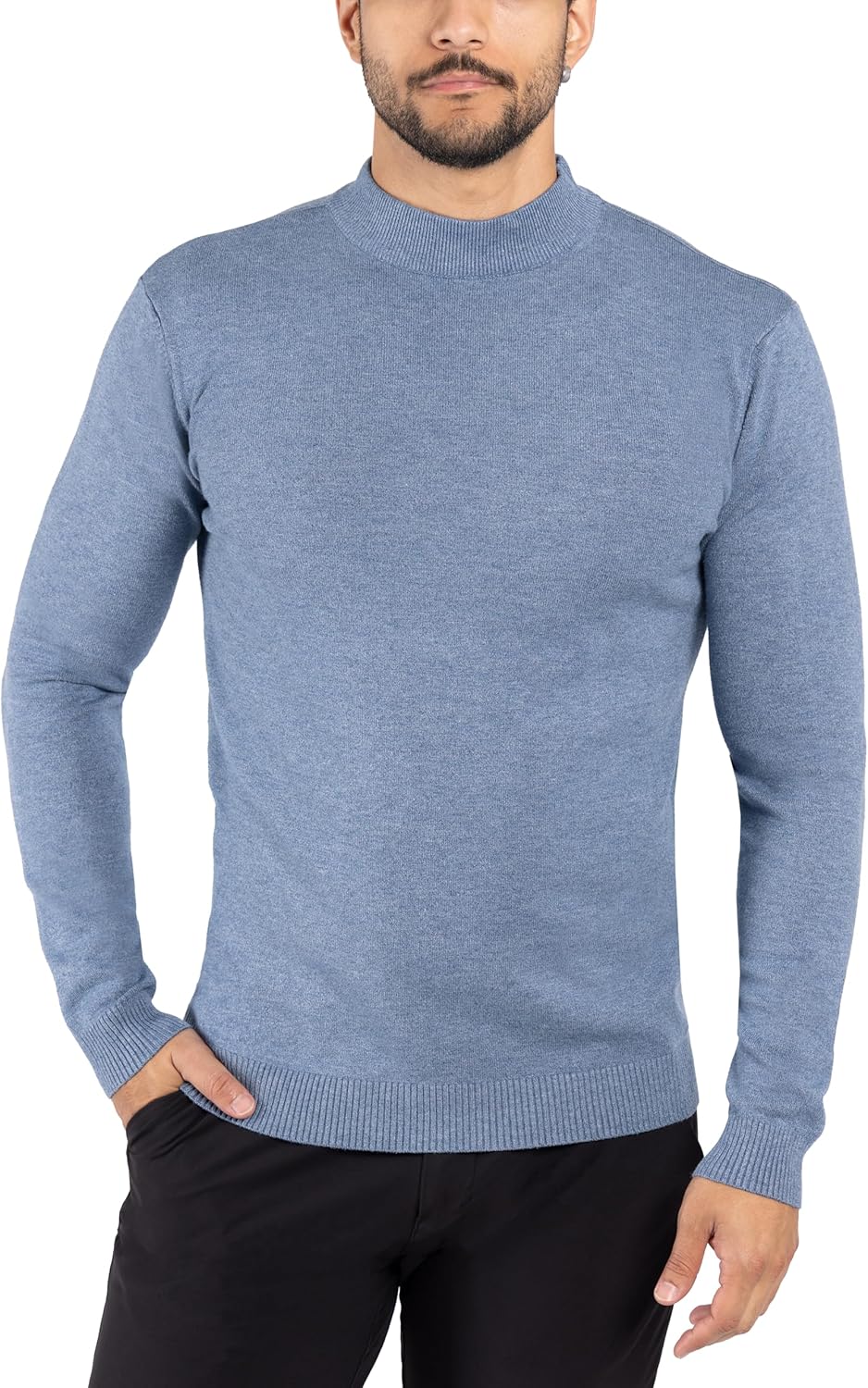 X RAY Mens Mock Neck Sweater: Soft Slim Fit Pullover Top