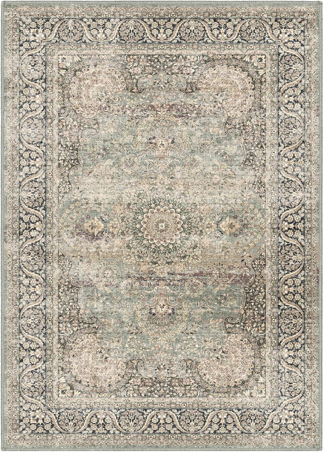 5X7 Area Rugs for Living Room - Large Washable Vintage Rug