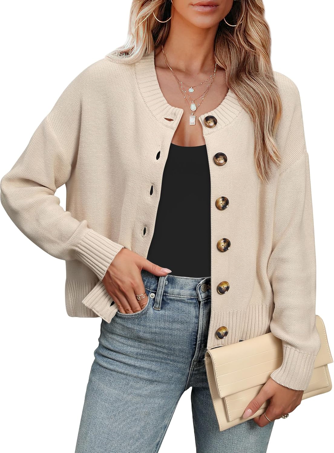 ANRABESS Women Knit Cardigans Sweater for Stylish Fall Looks