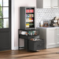 Space-Saving Mini Fridge Stand - 3 Storage Shelves, Heavy Duty Tabletop - Ideal for Dorms & Offices