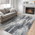 6x9 Washable Area Rug Modern Abstract Living Room Rug - Light Grey