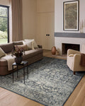 Amber Lewis Josie Machine Washable Rug JOS-01 Ocean/Natural - Low