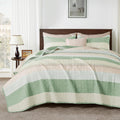 Andency King Size Quilt Set Mint Pink - Lightweight Summer Coverlet
