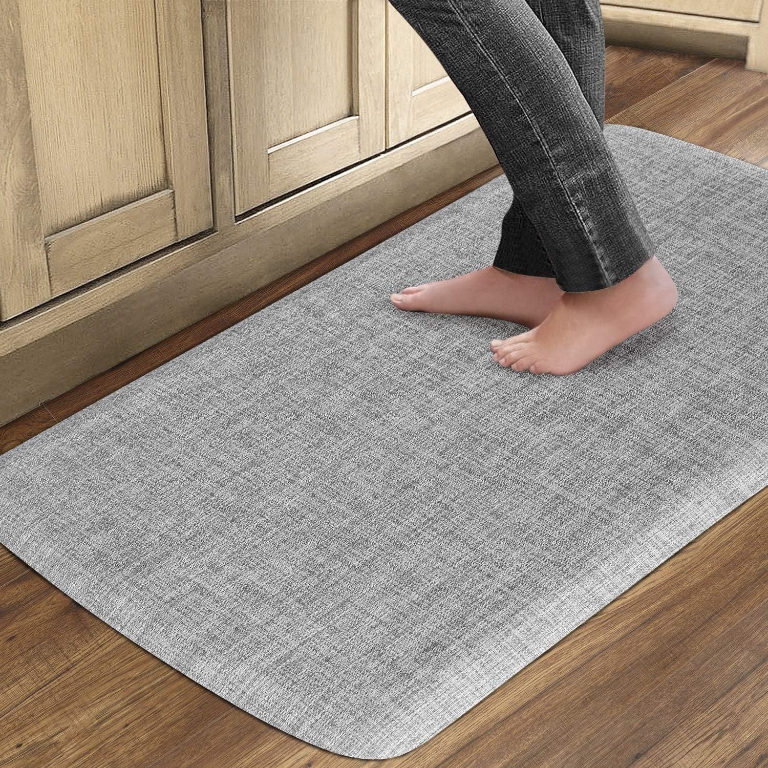 Kitchen Anti Fatigue Rugs for Comfort in Light Grey 20x39x3/4-Inch