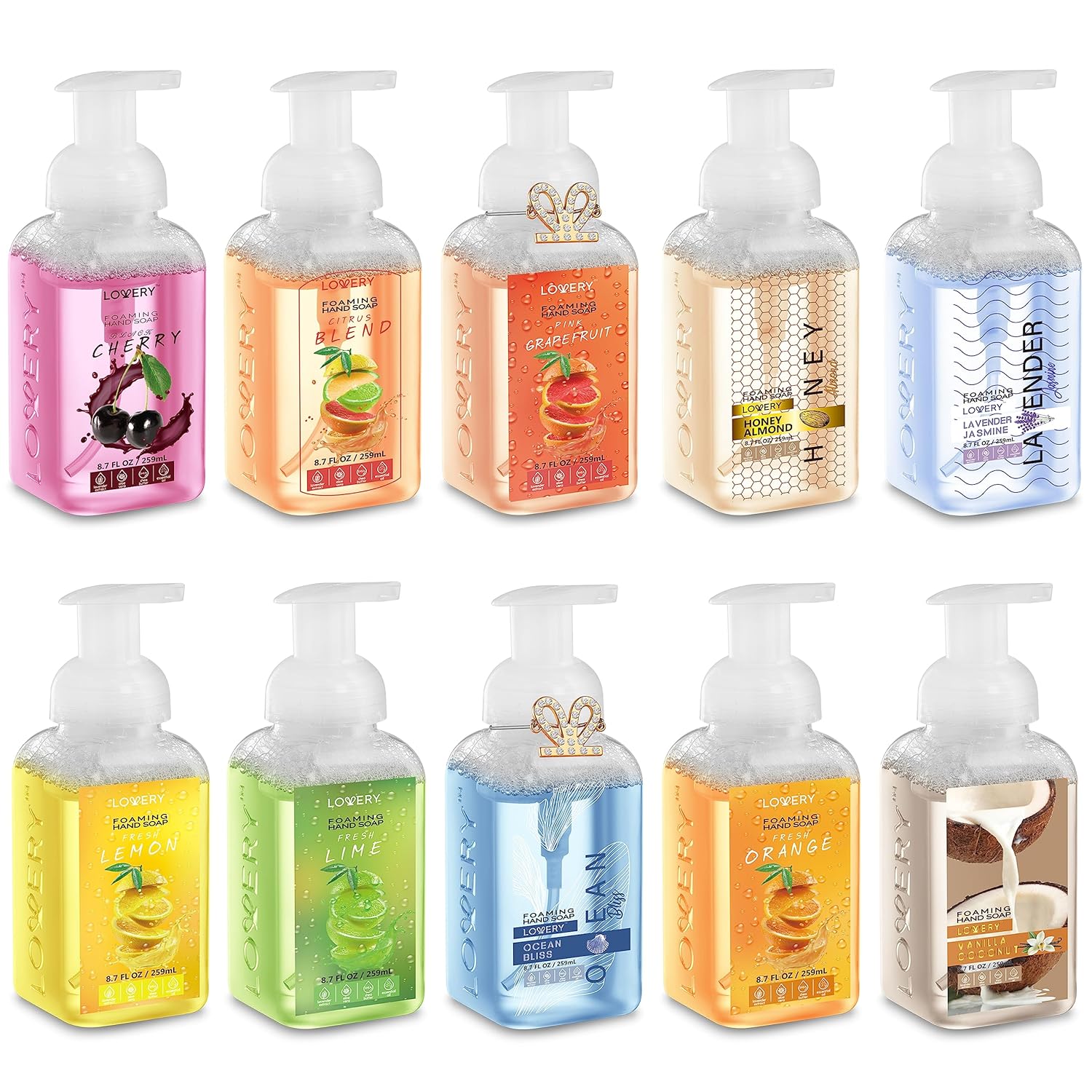 Foaming Hand Soap Pack of 10 with Aloe Vera and Essential Oils