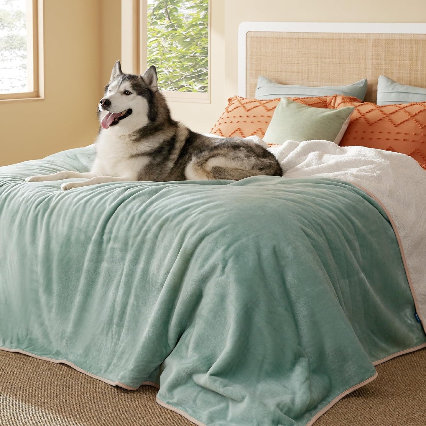 Bedsure Waterproof Blanket for Bed - Cozy Sherpa Fleece Design