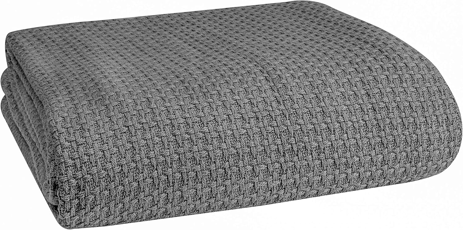 Breathable Cotton Bed Blanket for Full Queen Size Comfort