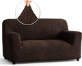 Loveseat Slipcover Stretch Fit for 40-63in Sofas - Dark Brown
