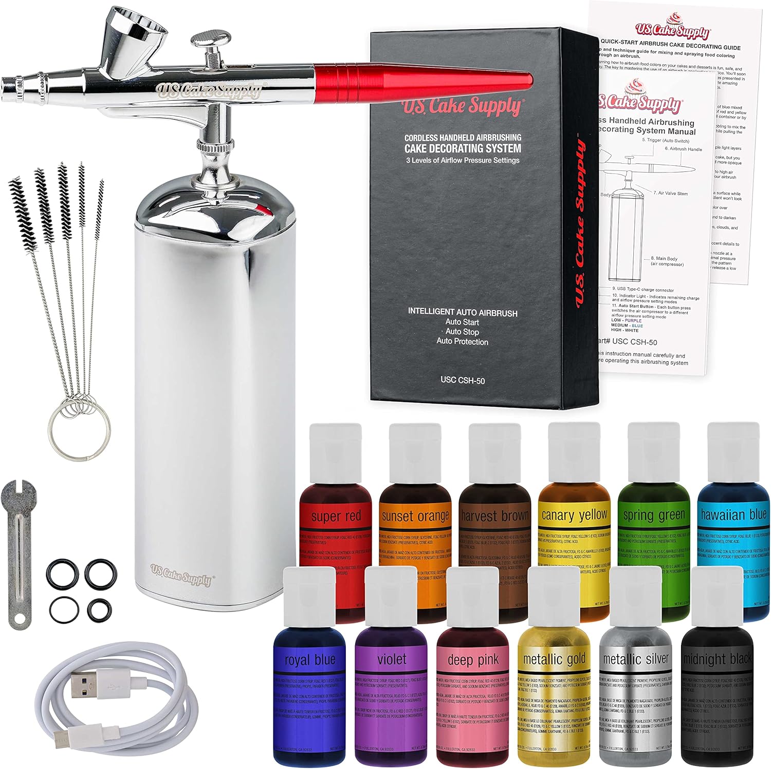 Complete Cordless Handheld Airbrush Cake Decorating System