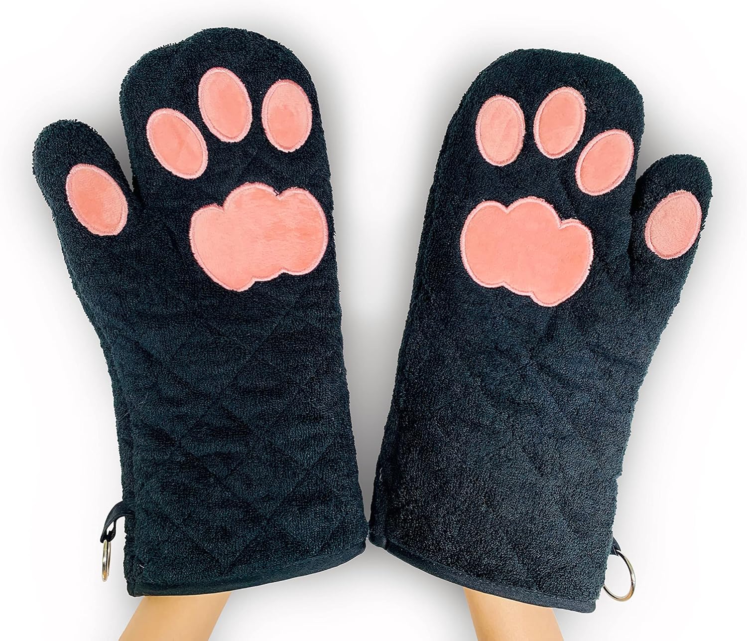 Cat Paw Design Oven Mitts - Heat-Resistant Duo